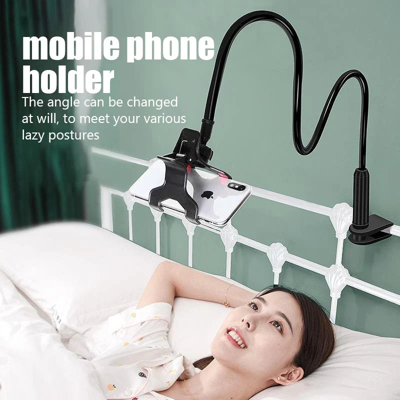 Flexible Lazy Phone Holder — Adjustable Gooseneck Desk & Bed Mount