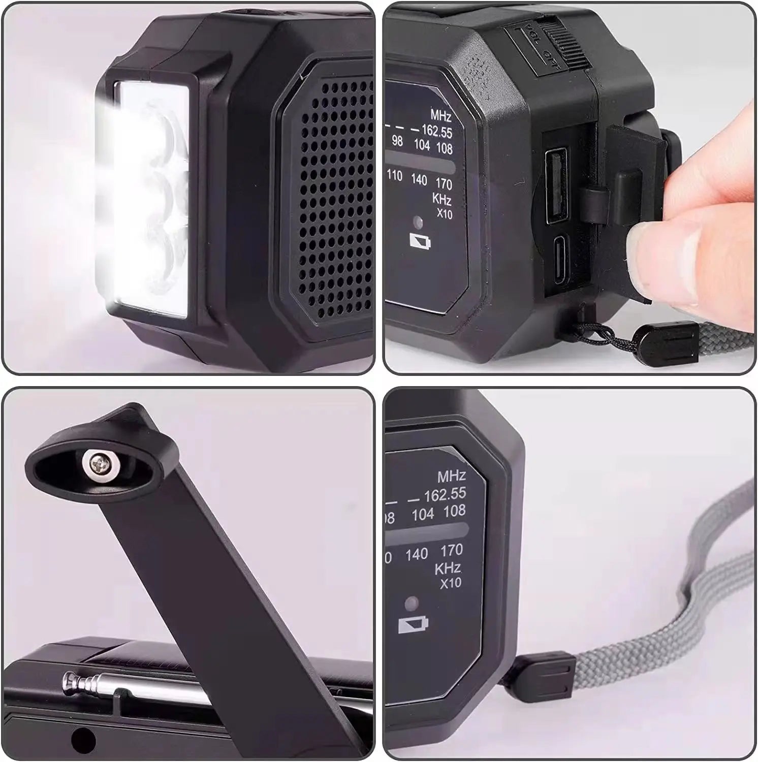 Portable Solar Emergency Radio — Hand Crank AM/FM