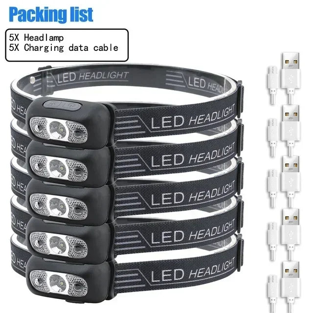LED Headlamp — Rechargeable Outdoor Flashlight