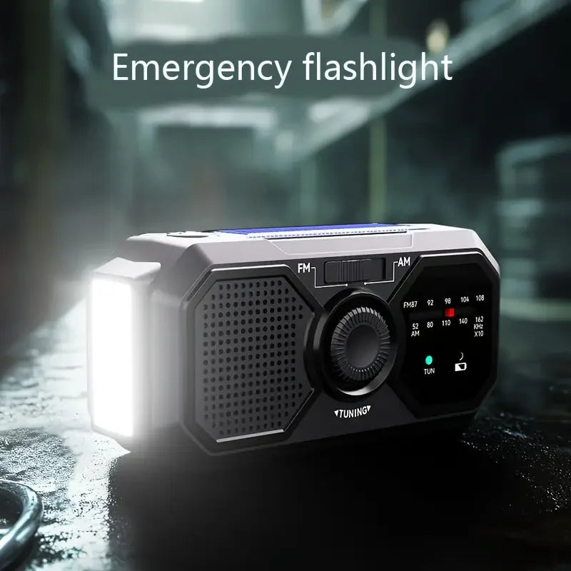 Portable Solar Emergency Radio — Hand Crank AM/FM