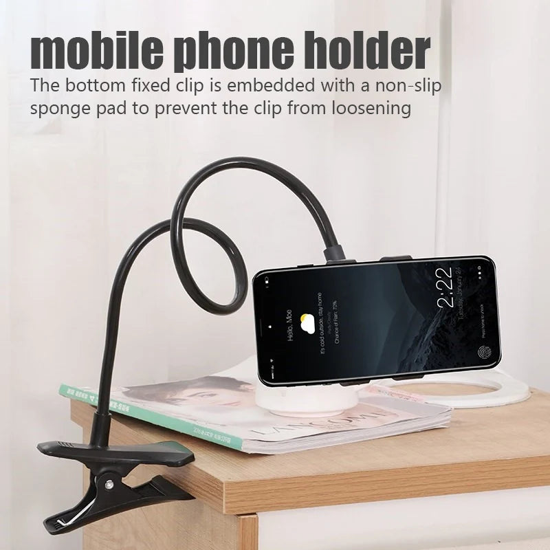 Flexible Lazy Phone Holder — Adjustable Gooseneck Desk & Bed Mount