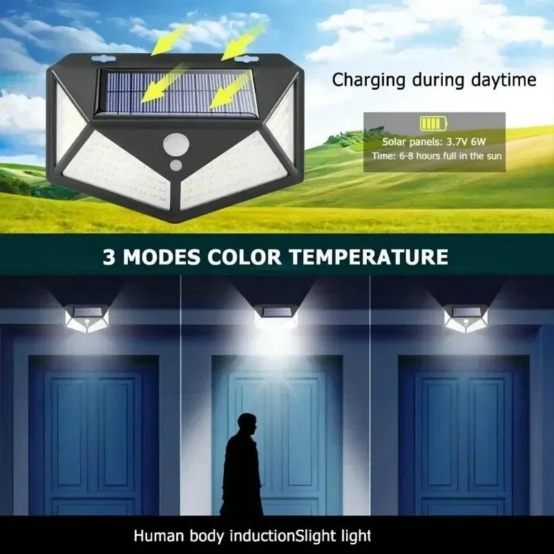 Solar Motion Sensor Light — Outdoor Waterproof LED