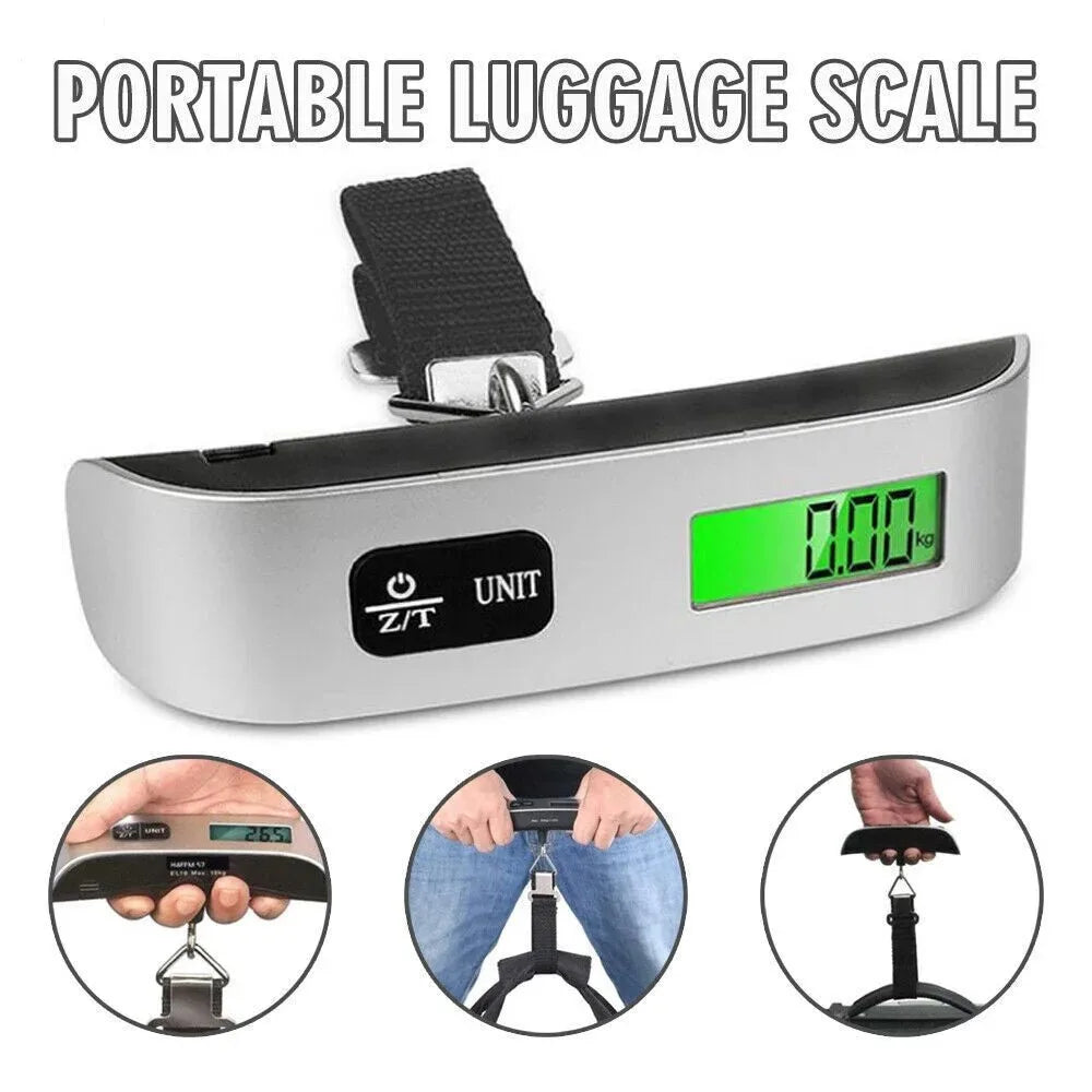 Portable Digital Luggage Scale — 110lb Hanging Travel Weight Scale