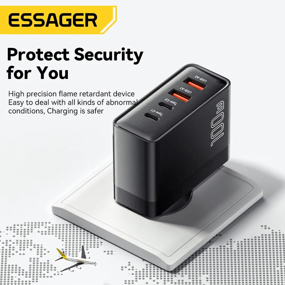 100W Universal Travel Charger — USB-C PD Fast Charging, Multi-Plug