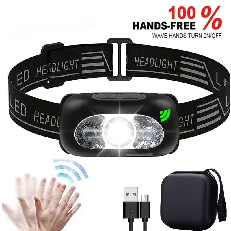 LED Headlamp — Rechargeable Outdoor Flashlight