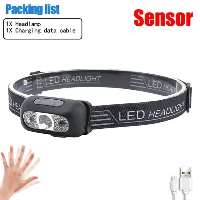 LED Headlamp — Rechargeable Outdoor Flashlight