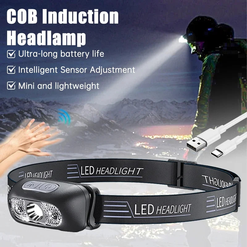 LED Headlamp — Rechargeable Outdoor Flashlight
