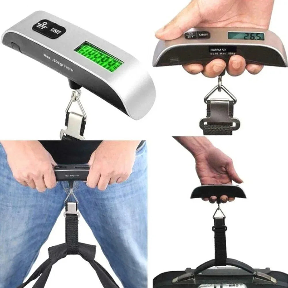 Portable Digital Luggage Scale — 110lb Hanging Travel Weight Scale