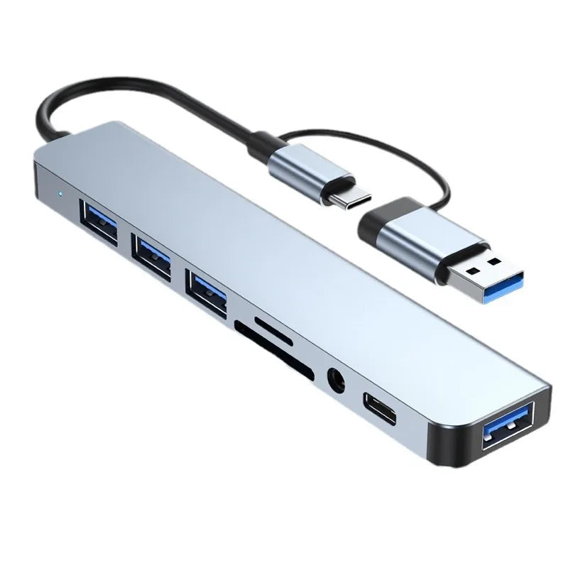 8-in-2 USB-C Docking Station — Hub with HDMI, Audio & SD Card Reader