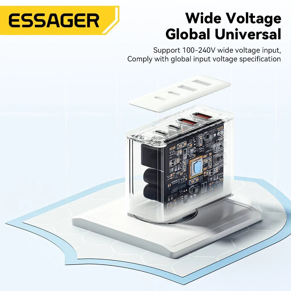 100W Universal Travel Charger — USB-C PD Fast Charging, Multi-Plug
