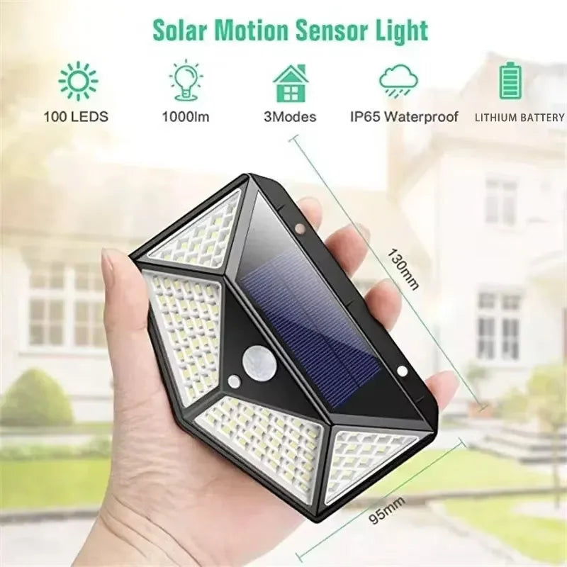 Solar Motion Sensor Light — Outdoor Waterproof LED