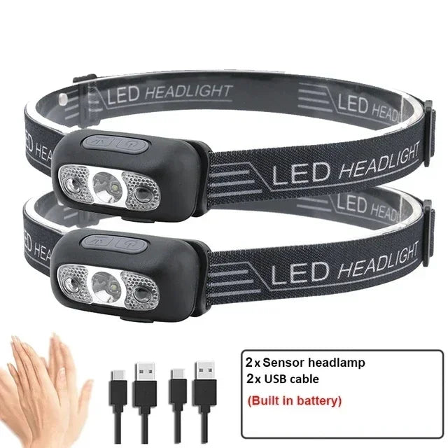 LED Headlamp — Rechargeable Outdoor Flashlight